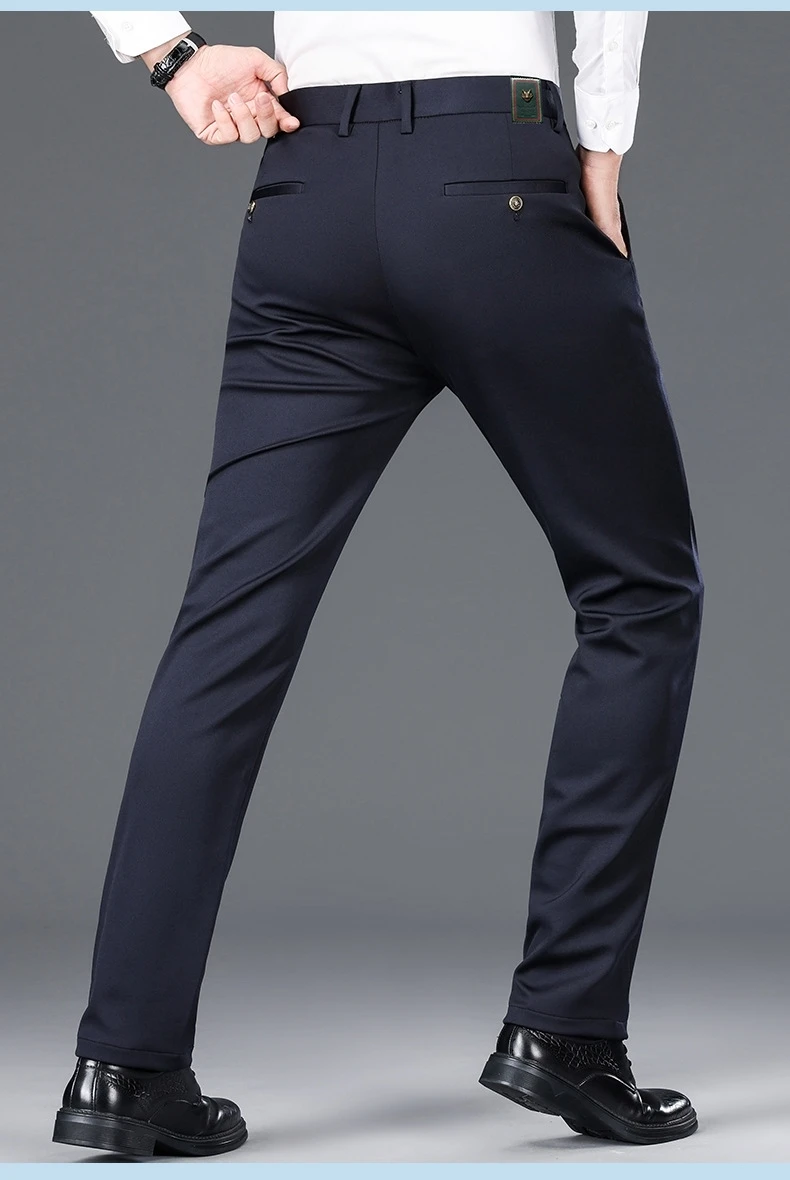 

Мужские повседневные брюки Slim Fit из коллекции Busin для мужчин среднего возраста, не требующие глажки, весна-лето