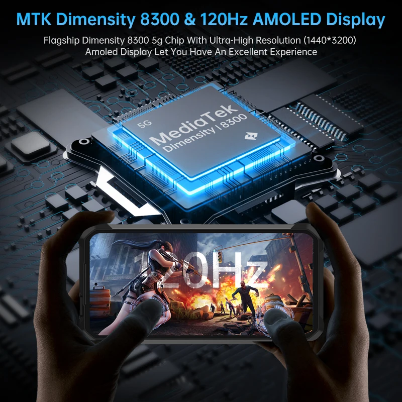 【Ships from US】Unihertz by 8849 Tank 4 Pro 5G AI Rugged Phone Built-in 720P Projector Dimensity 8300 32+512GB 3K AMOLED 11600mAh