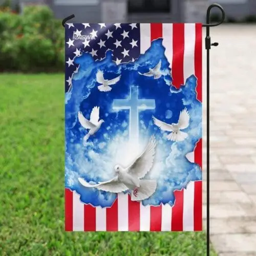 God Jesus Christian Cross American Double-sided Flag, God Cross Christian Flag GJN EEN AAL HHM WZZ yyi
