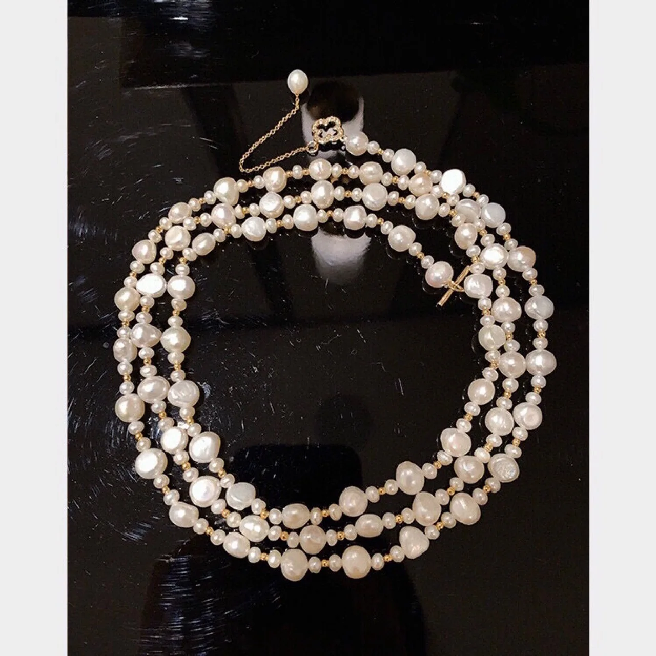 

Natural Freshwater Baroque Pearl Necklace, Vintage Sweater Chain Multi-Way Wear, Versatile Jewelry Gift