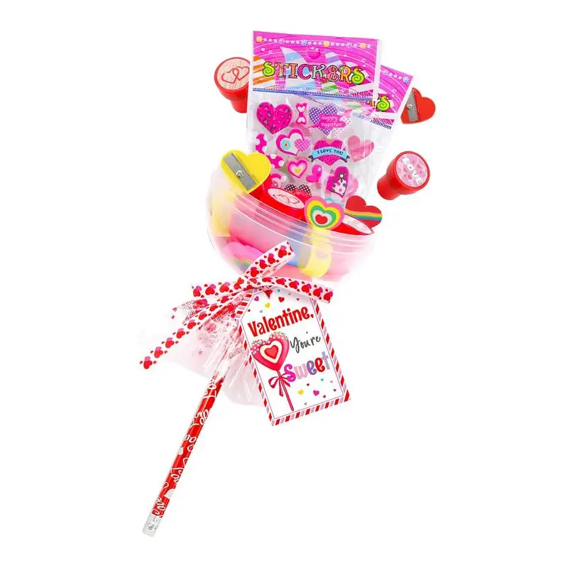 Valentine Stationery Kit Classroom Exchange Party Favor Stationery Valentine Kids Stationery Kit For Kids Toddler Girls Boys