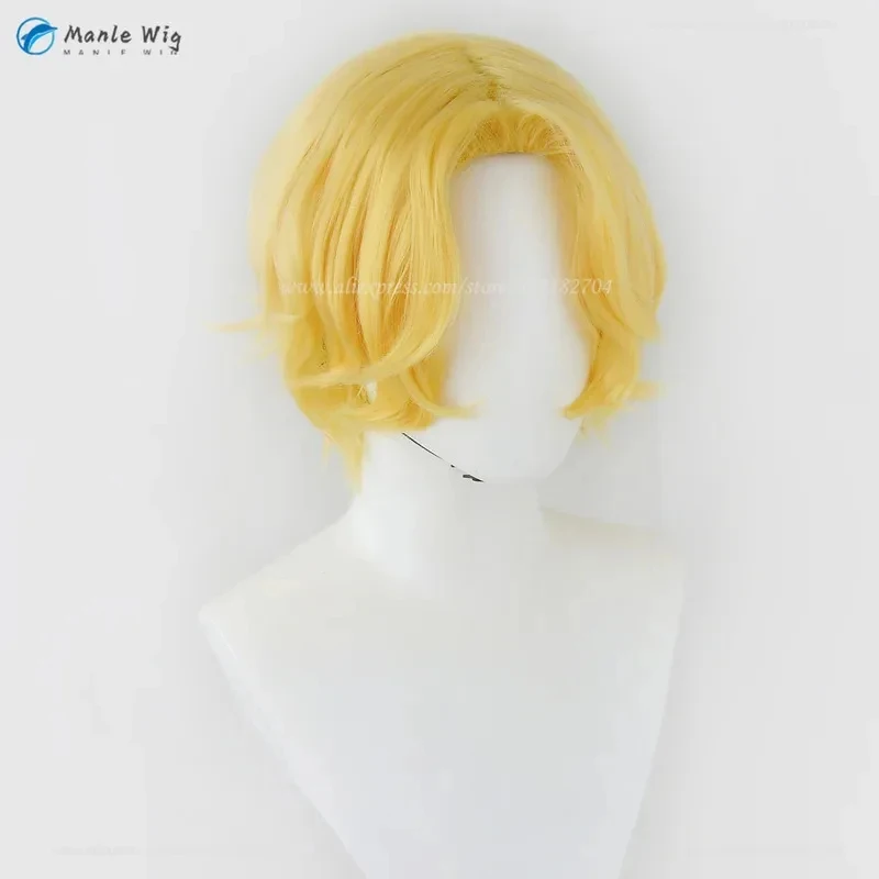 High Quality Anime Cosplay Gloden Short Curly Heat Resistant Synthetic Hair Sabo Wigs Halloween Party +Wig Cap FD1;6 view 2