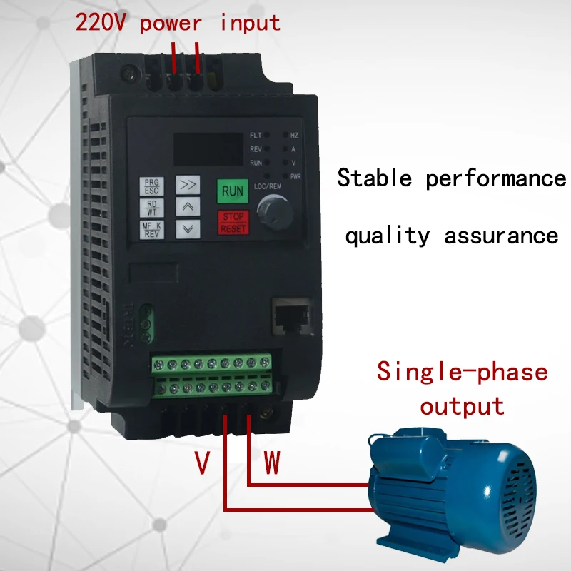 VFD Inverter 1.5KW/2.2KW/ Frequency Converter 1ph 220V input and 220V Output Single Phase motor speed Control VFD Converter