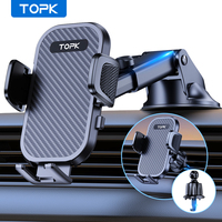 TOPK Universal Car Phone Holder 360° Rotation Cell Phone Mount for Air Vent & Dashboard Suction Cup Stand for All Phones