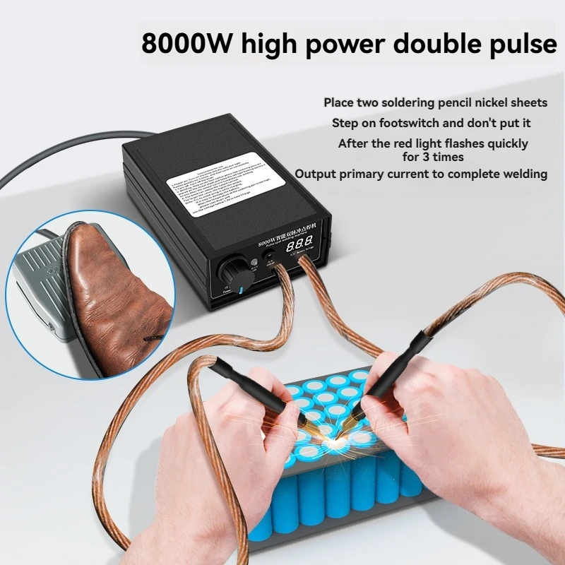 

8000W Portable Spot Welding Machine Professional Handheld Small Mobile Phone Lithium Battery Nickel Plate Contact Welding Head