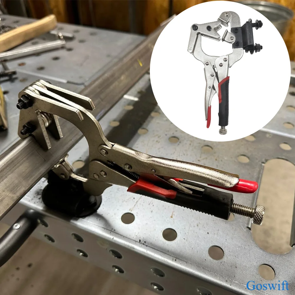 

10 & 14 Inch Locking Welding Clamp with Swivel V type Pads And Installing Support (10 &14 Inch Locking Welding Clamp)