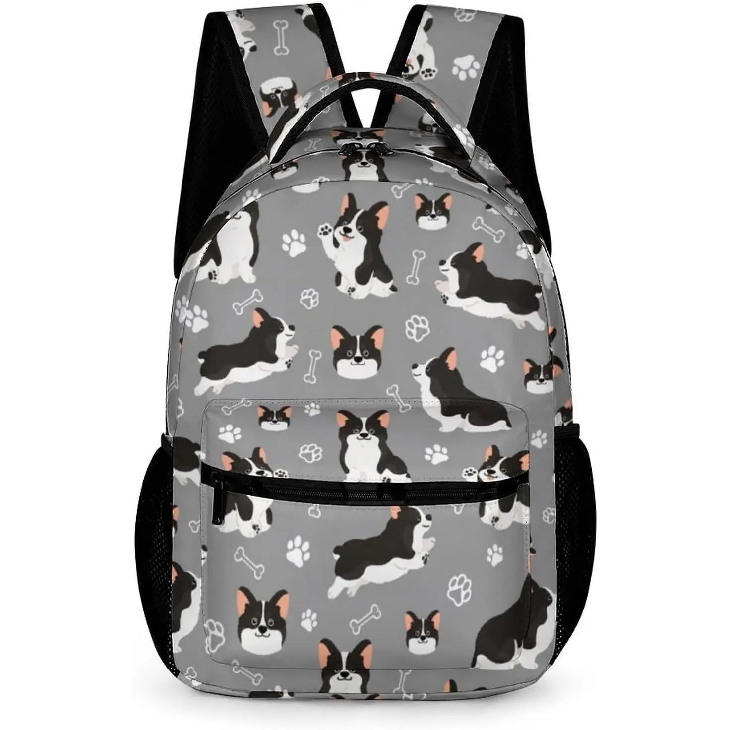 

Backpack for Kids Girls Boys School, Cute Corgis Dog Theme Bookbag, Adjustable, Lightweight, Large Capacity