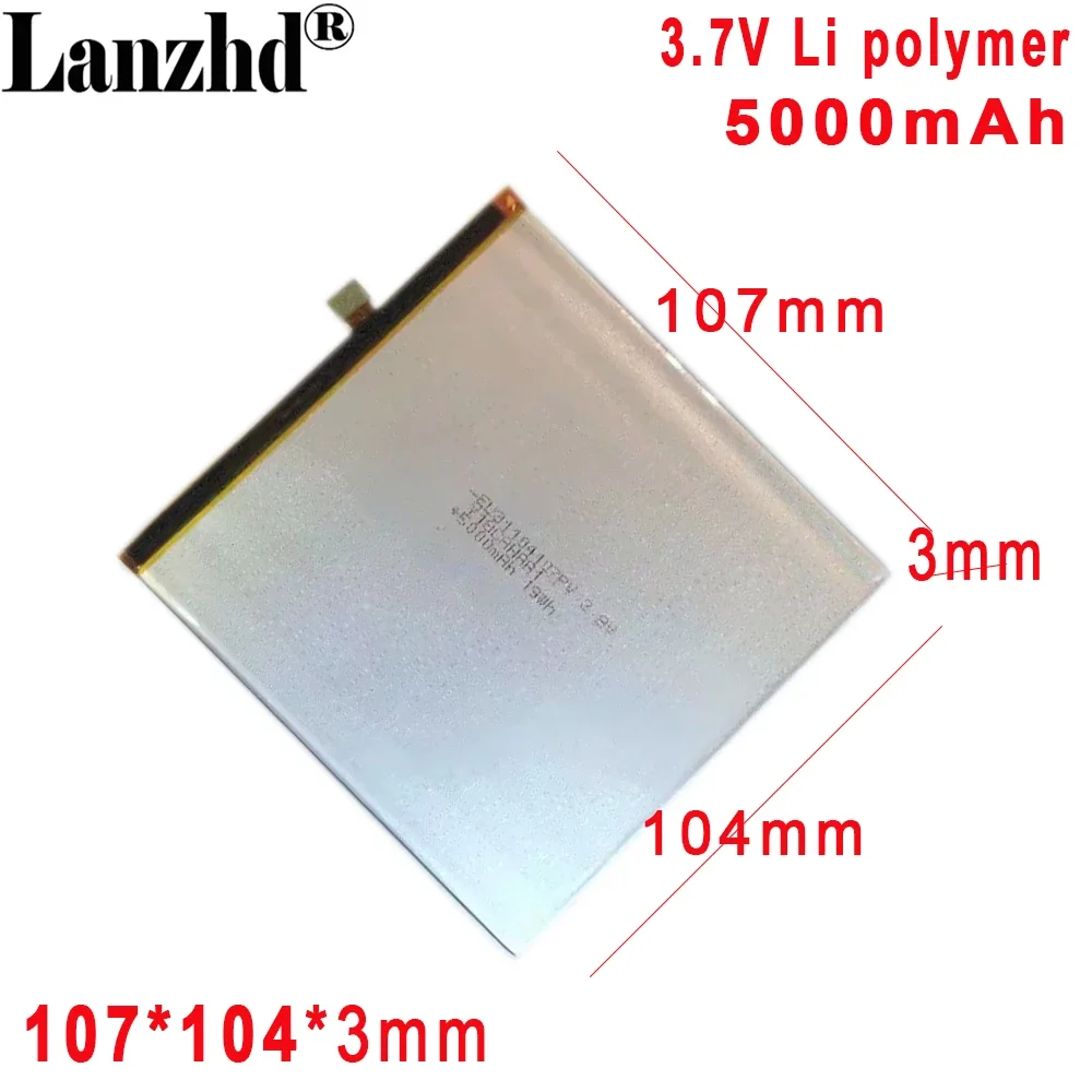 

3.7V Polymer lithium battery 5000mAh For Tablet computer series medical battery 31104107 107*104*3.1mm