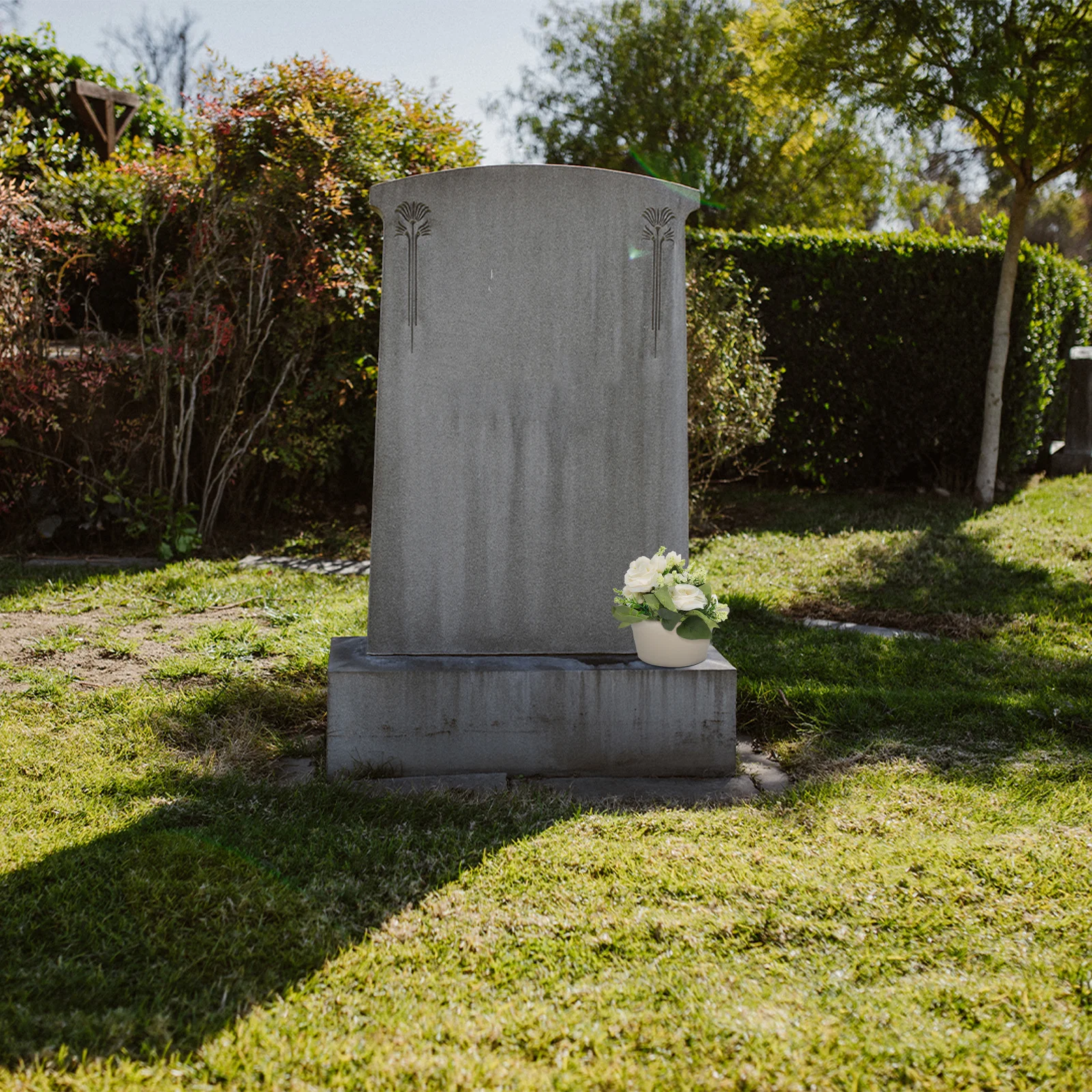 

8pcs Simulated Flower Pot Plastic Grave Decoration Durable Handheld Flower Container For Mourning Qingming Festival Use