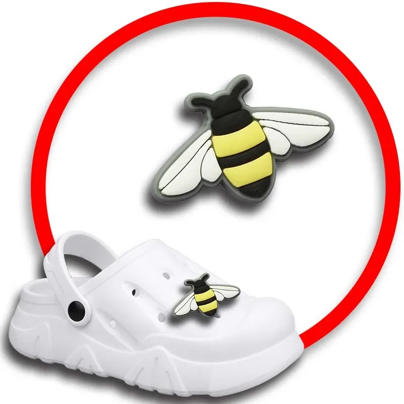 Bee Honey Hive Shoe Charms for Crocs Sandals Women Clogs Pins Shoe Decorations Accessory Men Badges Girls Kids Shoes Accessories