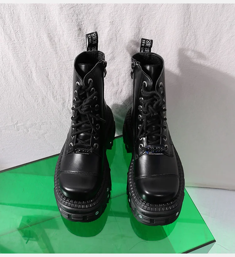 Bottes de moto à plateforme punk pour femmes, chaussures à talons hauts, marque de mode espagnole, nouveau, 2023