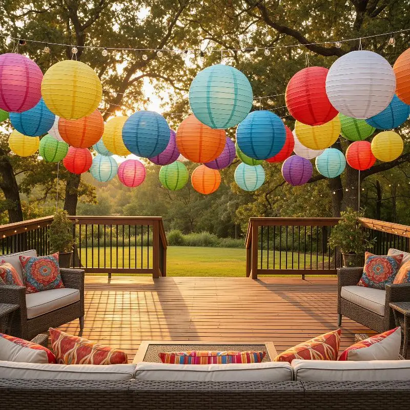 1/3Pcs Colorful Round Paper Lanterns Foldable Hanging Paper Lamp Retro Chinese Paper Lanterns For Festival Party Home Decor