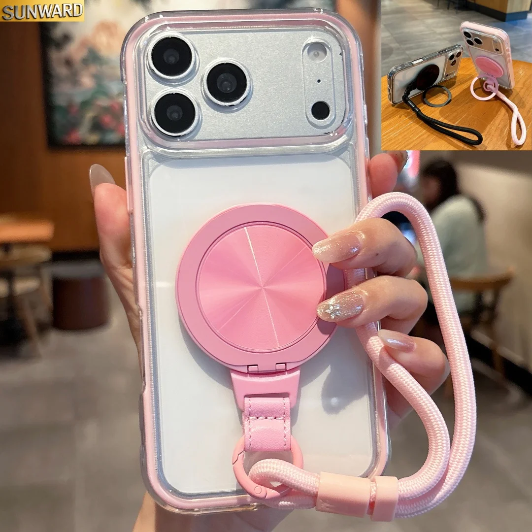 Magsafe Magnetische Drehbare Halterung Hülle für iPhone 18 17 Air 16E 15 14 Plus 13 12 11 18 Pro Max mit Aufhängeband und Sturzschutz