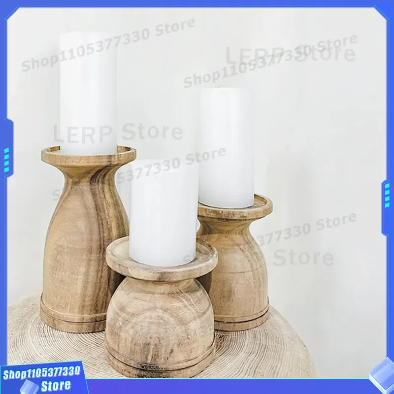 Wabi Sabi Style New Chinese Candle Holder Retro Home Decor for Living Room Bedroom Entrance Restaurant Model Room Ornament