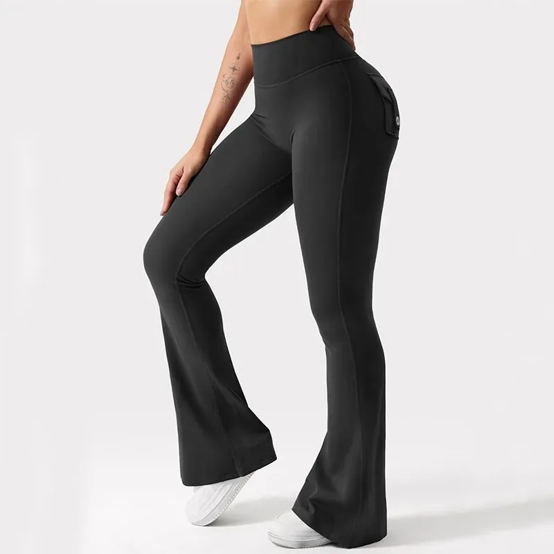 Europese en Amerikaanse mode Yogabroeken Overalls Zak Hoog getailleerde hardloopsportbroeken Hoog stretchontwerp Gevoel voor leggings