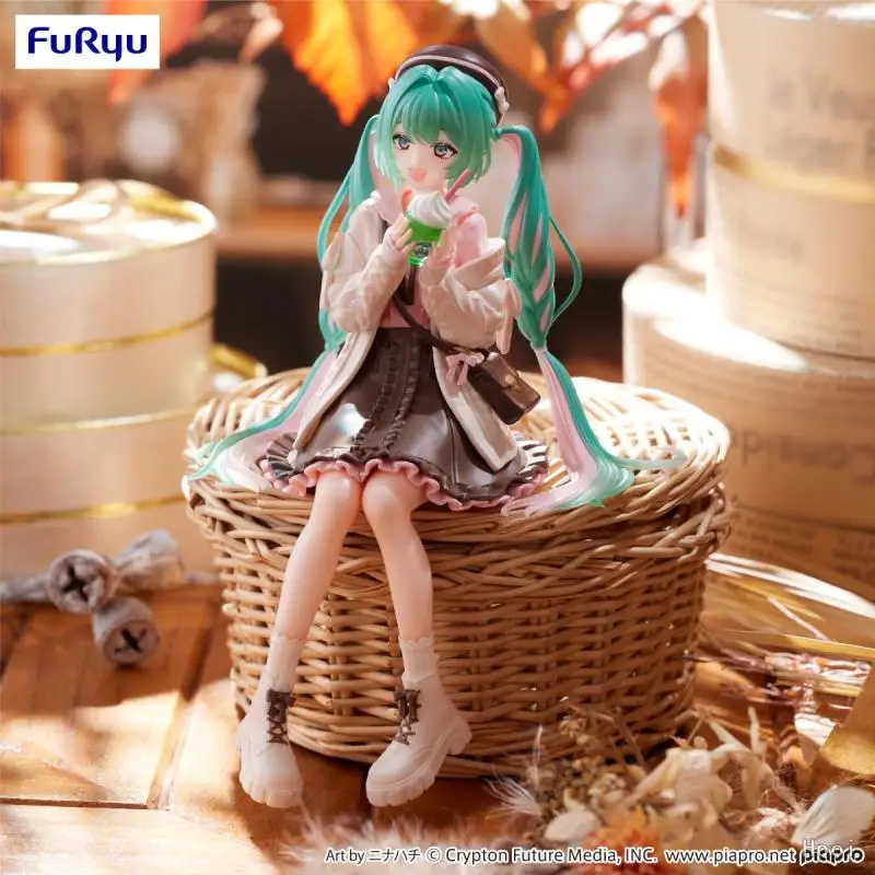 Felyu original hatsune miku outono data rosa macarrão rolha anime figura de ação brinquedos para meninos meninas crianças presentes aniversário