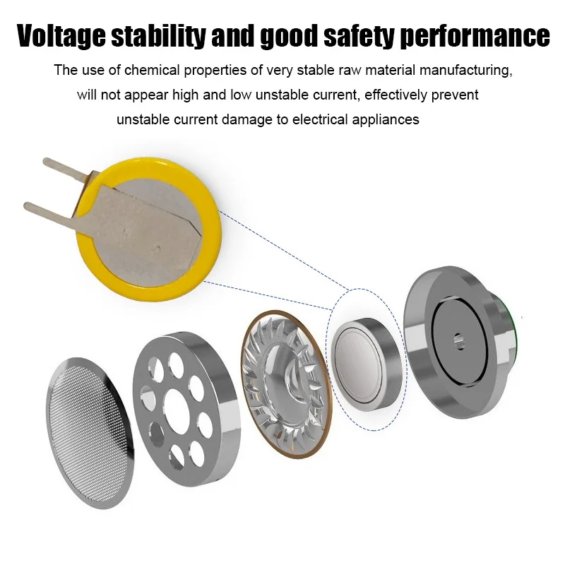1ชิ้น1220 CR1220แบตเตอรี่กระดุม3V หมุดเชื่อมแนวตั้ง2หมุดมีด CR1220ขวา