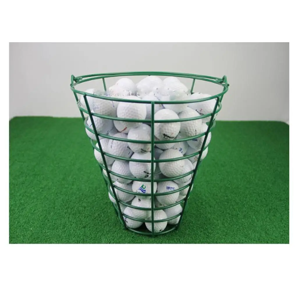 Golf Basket Paint Process Anti-rust Steel Wire Golf Ball Holder with Handle for Indoor Golf Training view 2