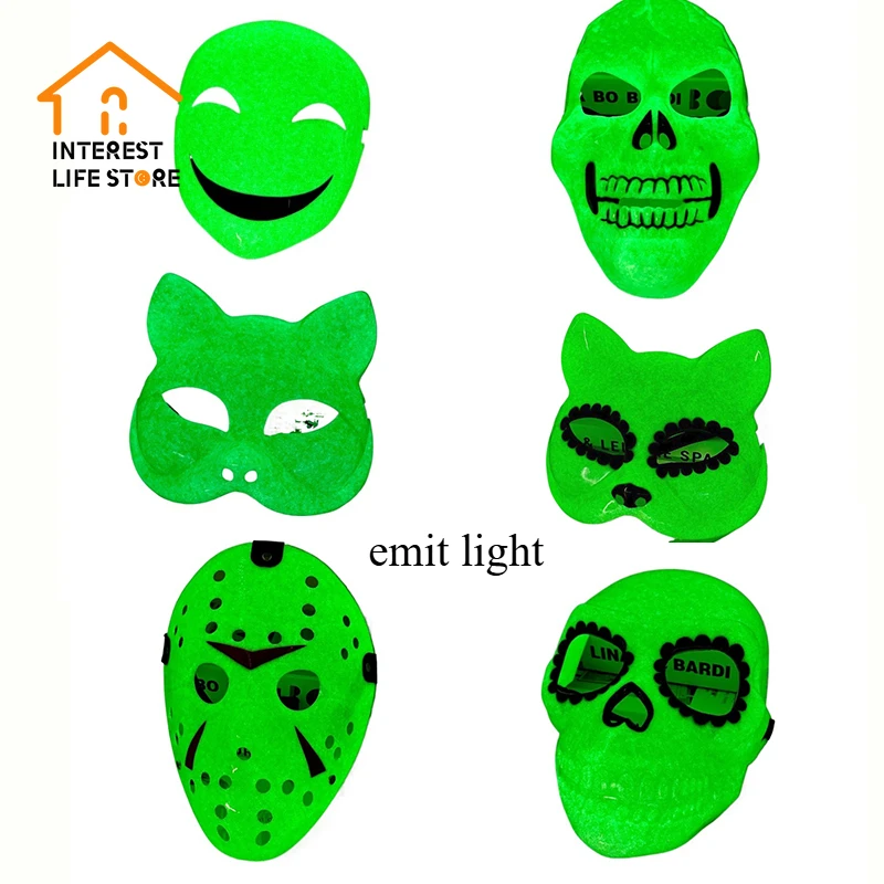 

Terror Halloween Easter Emit Light Mask Cosplay Night Carnivals Masquerade Party Props Supplies Scary Decorations Gift Boyfriend