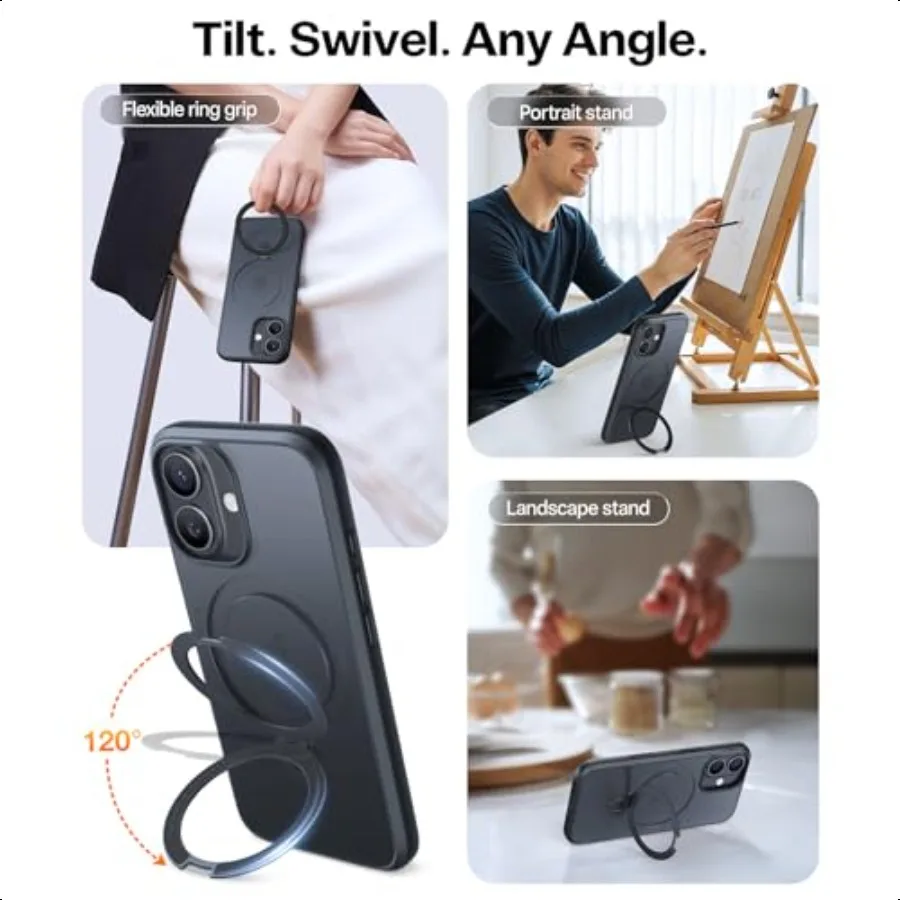 Ostand Magnetic for iPhone 17 Case Fit for MagSafe 3X Military Drop Protection Camera Control Slim Phone Case for iPhone 17 wit