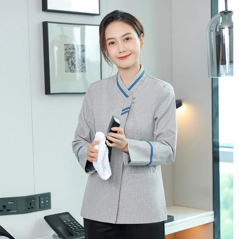 

Cleaning Work Uniform Long Sleeve Hotel Room Housekeeping Staff Set Property Mall Floor Cleaning Aunt Autumn Workwear