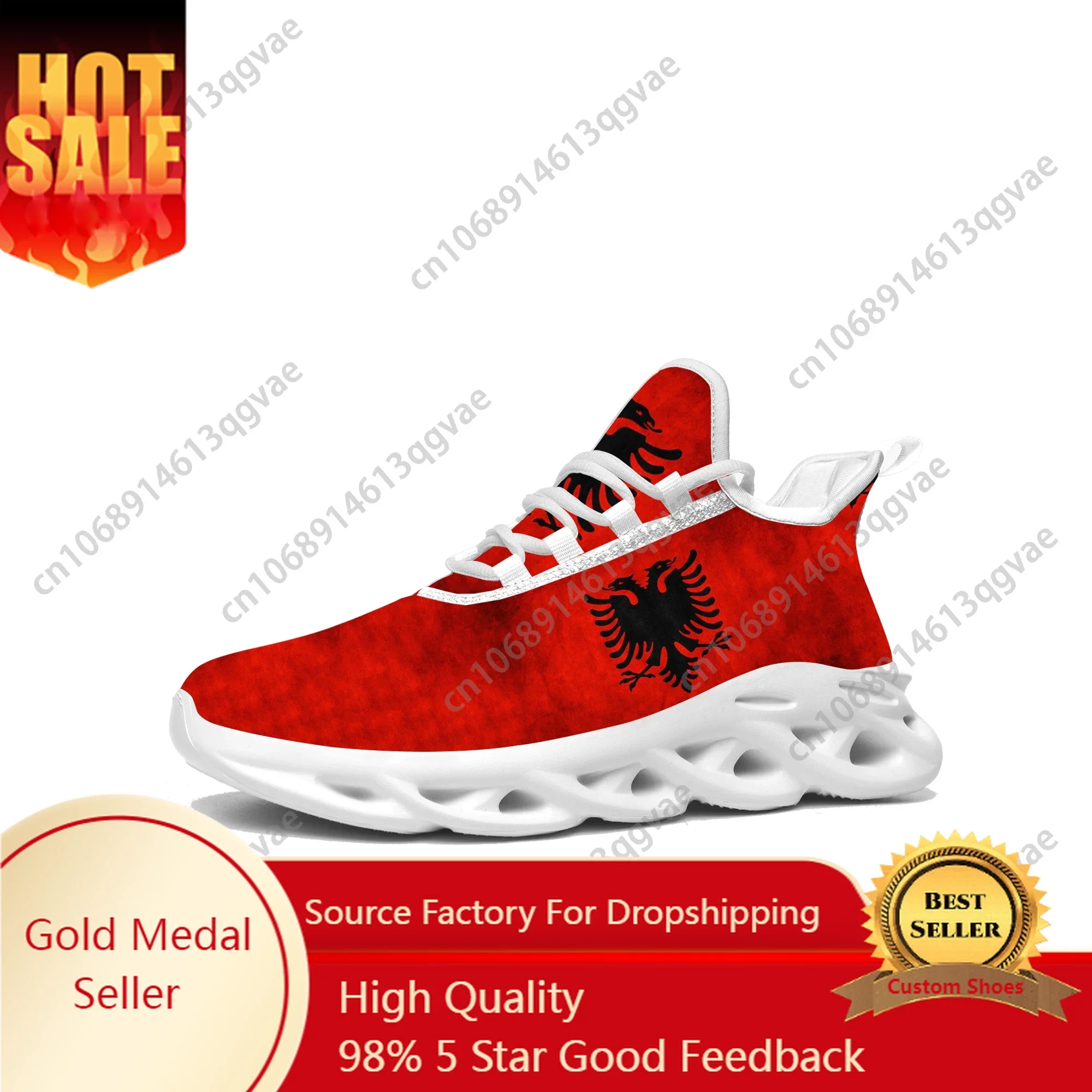 

Albanian Flag Flats Sneakers Mens Womens Albania Pop Sports Running High Quality Sneaker Lace Up Mesh Footwear Tailor-made Shoe