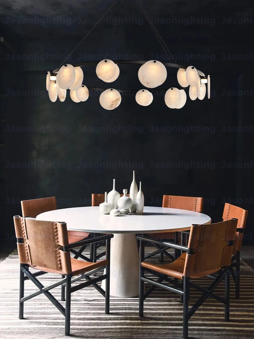 Marble LED Chandelier Alabaster Pendant
