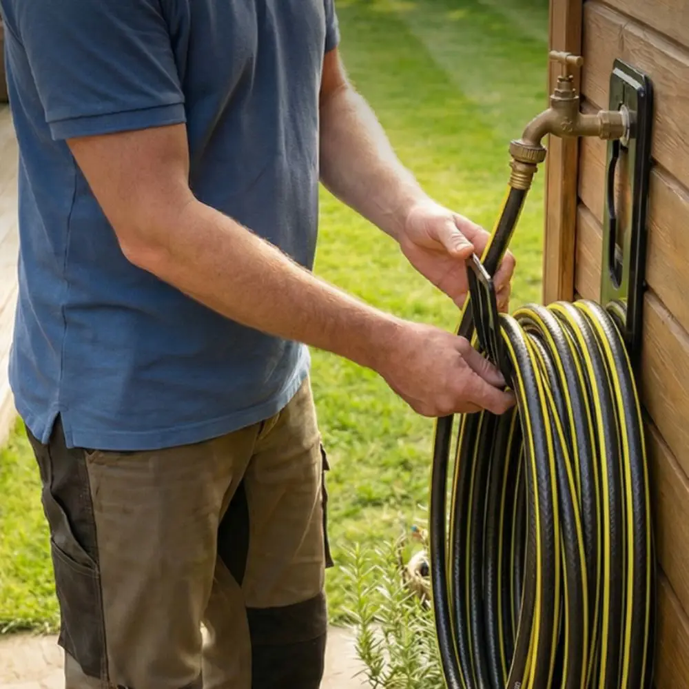 Heavy-Duty Wall-Mounted Hose Hanger Easy To Install Large Weight Capacity Garden Hose Winder Bend Resistant Solid Material