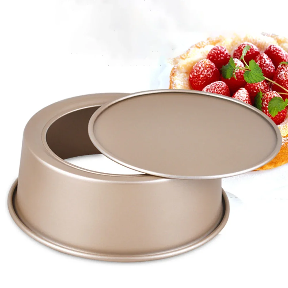 

2pcs/6inch Gold Round Loose Base Baking Pan Cake Tin Mould Mold Bread Cake Pan Aluminium Alloy Cake Mold Bakeware
