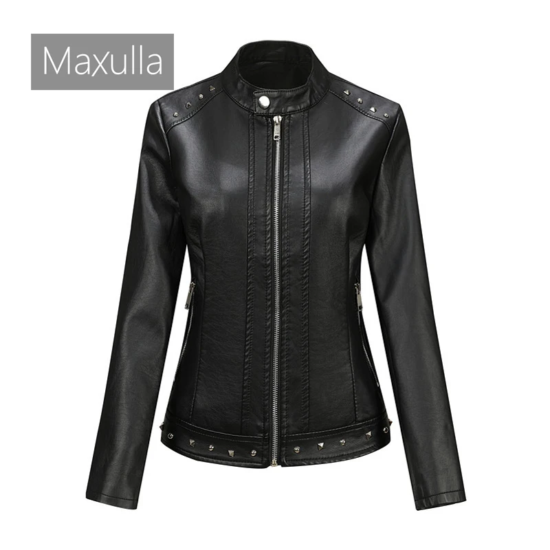 Autumn Winter Women's PU Leather Jacket Outdoor Girls Warm Leather Biker Coats Fashion Female Punk Motorcycle Jackets Clothing