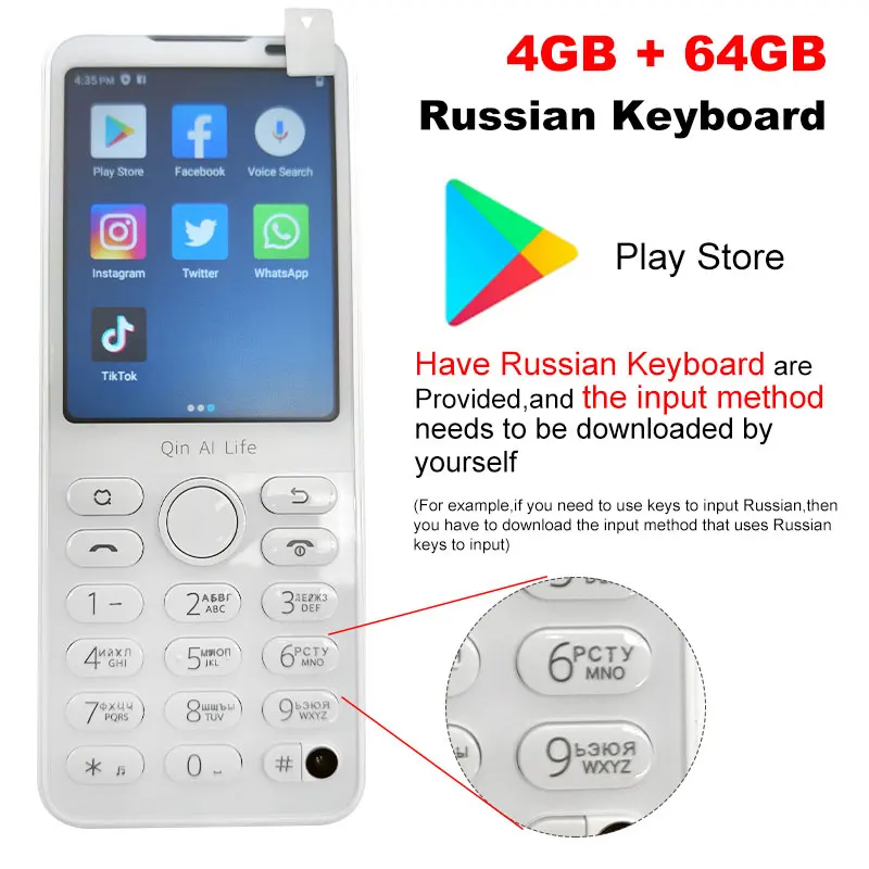 New Qin F21 Pro Smart Touch Screen Phone Wifi +2.8 Inch 3GB + 32GB