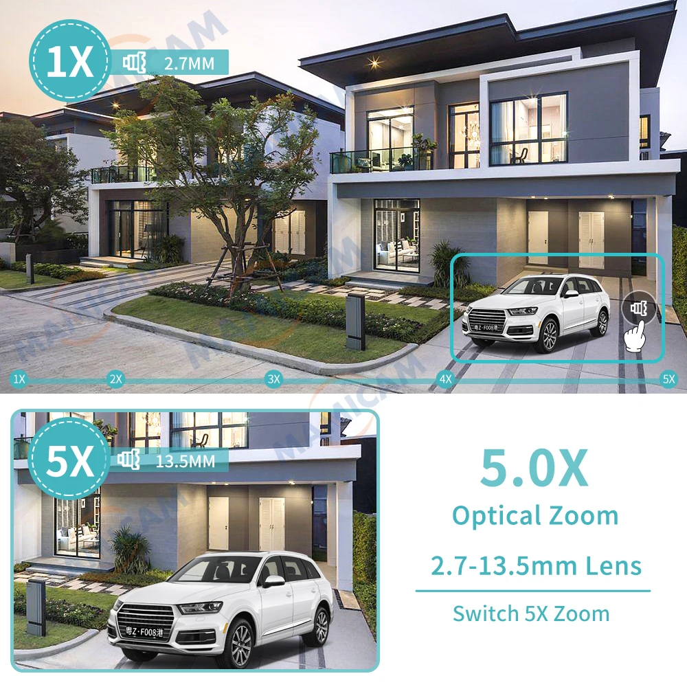 Caméra de Surveillance dôme extérieure PTZ IP, dispositif de sécurité, avec Zoom optique 5X, port TF