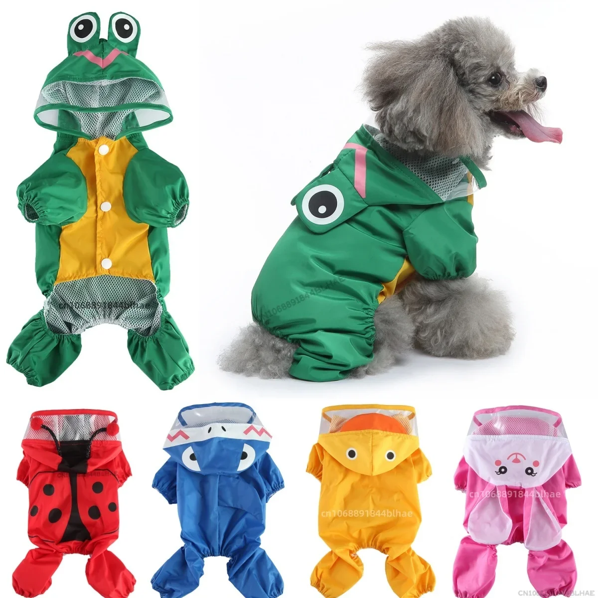 Puppy Raincoat Waterproof Dog Clothes Chihuahua Schnauzer Rain Coat for Small Dogs Jumpsuit Reflective Raincoat Dogs Accessories