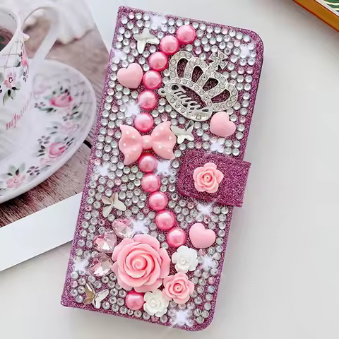 Wallet Glitter Case For Samsung Galaxy S25 Ultra S24 FE S23 S22 Plus S21 S20 A35 A14 A15 A16 A26 A54 A55 A34 Flip Luxury Leather