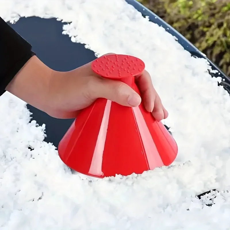 4pc Car Window Windshield Ice Scraping Funnel, Snow Shovel, Ice Removal Tool, Winter Car Accessories