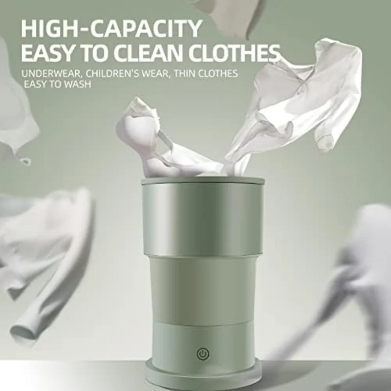 Portable Washing Machine - Foldable Mini Small Washer for Baby Clothes, Underwear or Small Items, Suitable for Apartment, Laundr