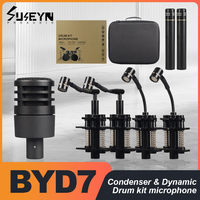 BYD7 7-Piece TG-I53 D70 D57 D58/Tom Snare Drum Microphone (Metal) Cardioid Mic For Drum Instrument Music Pick Up