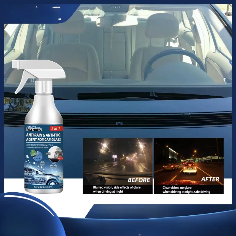 Windshield Coating Agent Antifogging and Rainproofing Agent for Automobile Glass Cleaning Defogging and Waterproof Spray Gadget