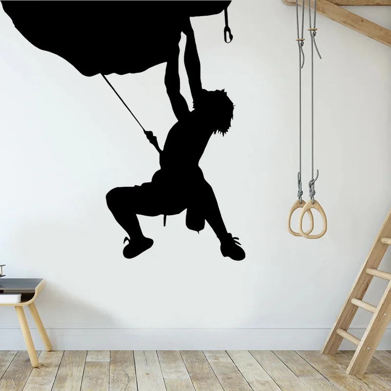 Rock Climbing Wall Sticker Vinyl Climber Wall Decals Extreme Sports Home Decor Interior Art Mural Club Wallpaper Removable 4157