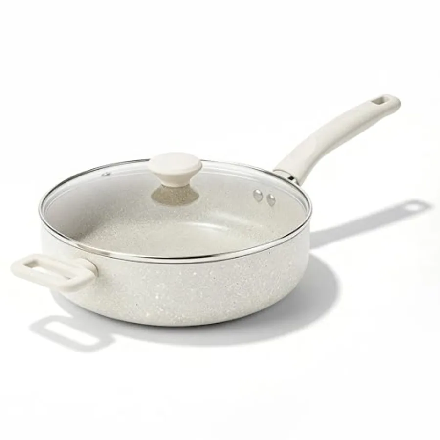 

Desert Collection Saute Pan with Lid 12 Inch Deep Frying Pan with Lid Large Family Sized Nonstick Skillet All in One Pan Oven a