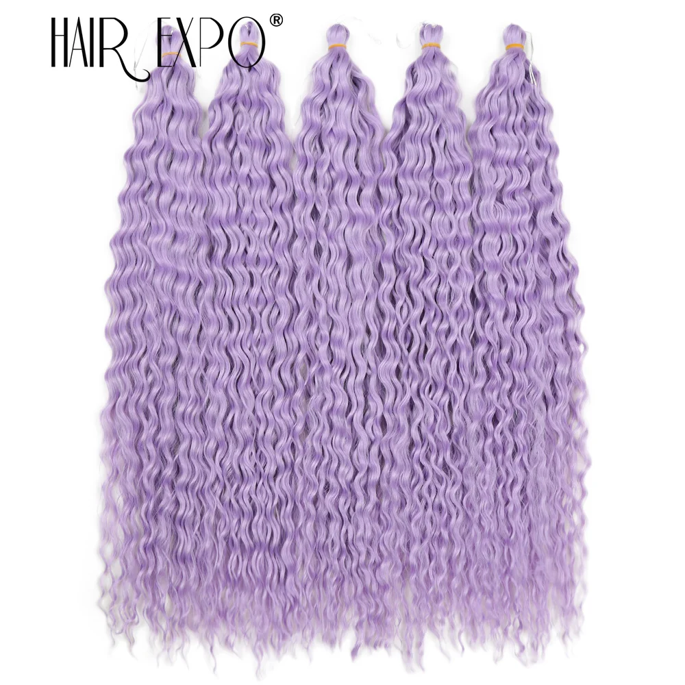 22" Ariel Curl Häkelhaar Synthetische Tiefe Welle Geflecht Haarverlängerung Ombre Ariel Curl Haar Weiche Wasserwelle Twist Haar Blond Rosa – Detail 11