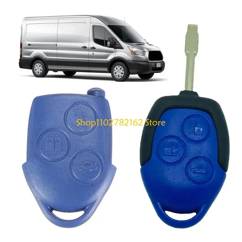 547B 3 Button Remote Shell Blue ABS Plastic Replacement Housing Protector For Transit 2006-2014 Automobile