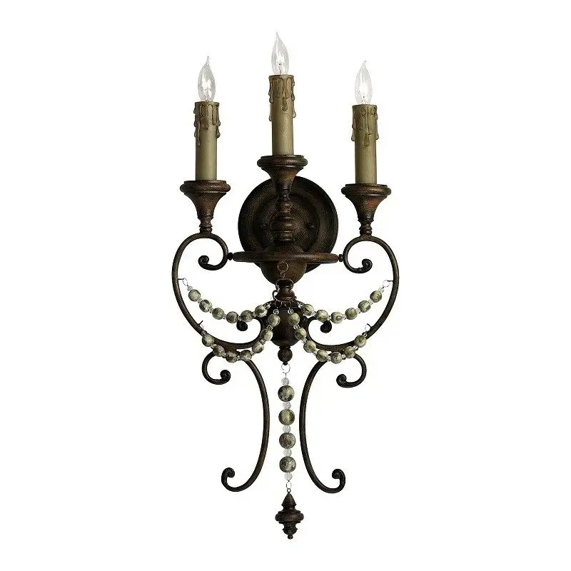 European antique three-head lamp villa B & B background lamp bedroom bedside lamp aisle staircase decorative
