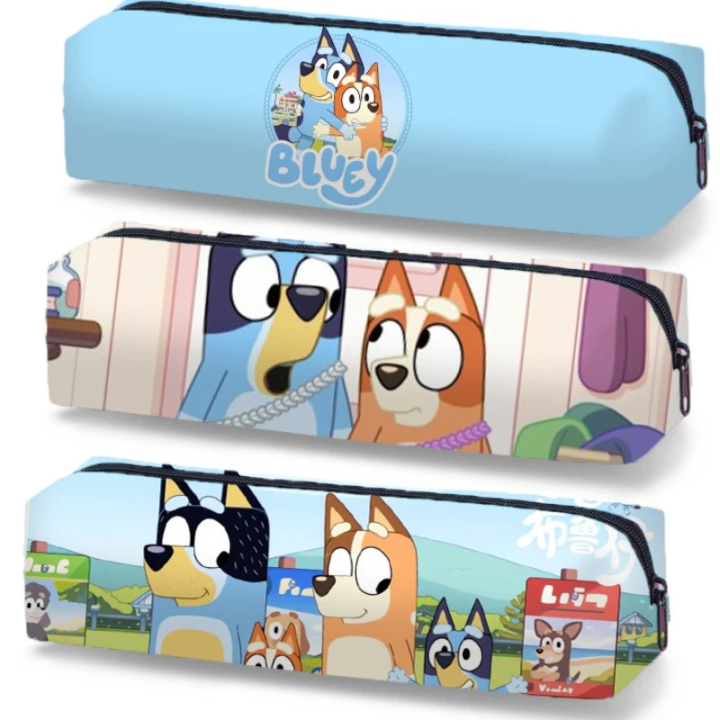 Estuche de Lápices con Diseño de Anime Bluey Bingo Dog, Estuche de Gran Capacidad con Estampado Completo, Estuche de Lápices de Dibujos Animados, Bolsas Bonitas para Estudiantes