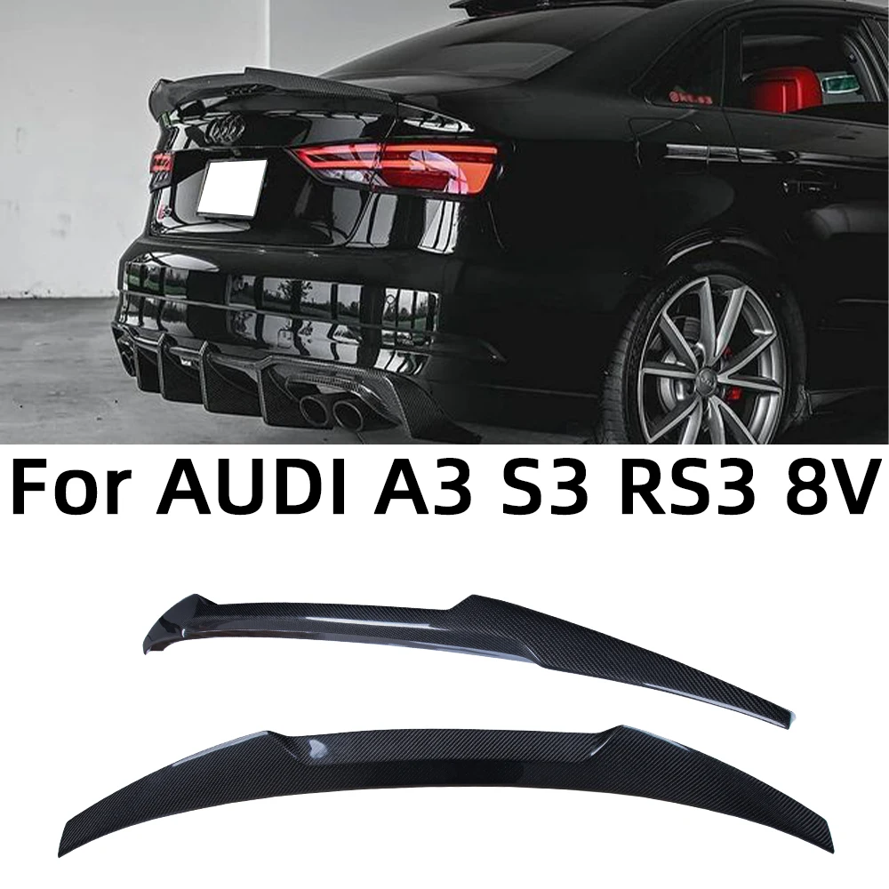 

For AUDI A3 S3 RS3 Limousine 8V Sedan M4 Style Carbon Fiber Rear Spoiler Trunk Wing 2013-2020