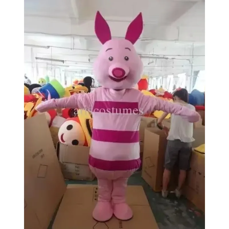 

New Adult Character Cartoon Pink Pig Halloween Christmas Dress Full Body Props Outfit Mascot Costume
