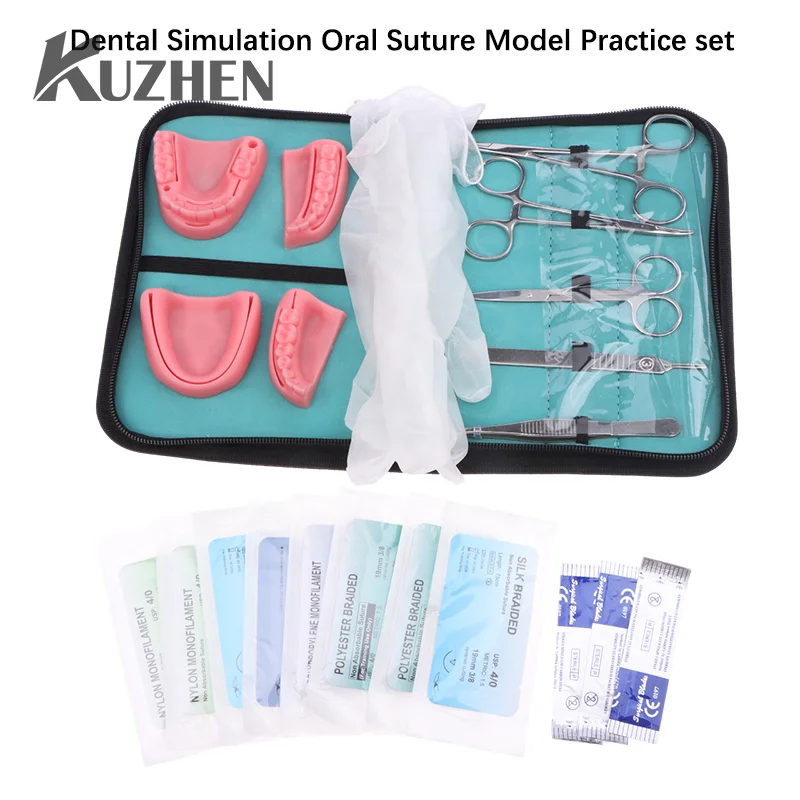 

Dental Surgical Suture Training Kit Suture Practice Model Training Pad Scissors Tool Teaching Equipment Skin Operate Kit