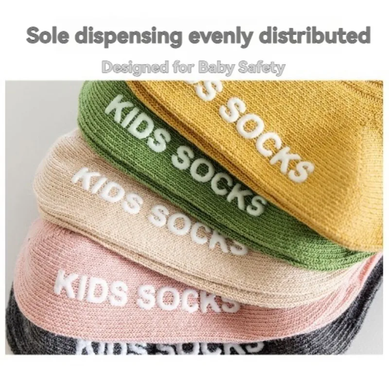 3 par/lote calcetines de bebé niños niñas calcetines suaves de algodón a rayas niños pequeños empuñaduras de goma antideslizantes calcetines de suelo para 0-3 años