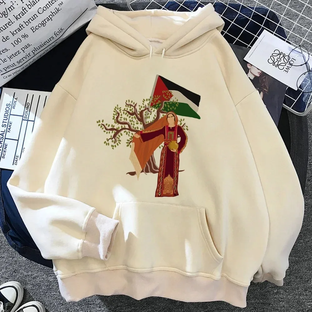 Palestine Hoodies Men/Women Graphic Vintage Japanese Funny Clothes Pulls Female Fleece Hood