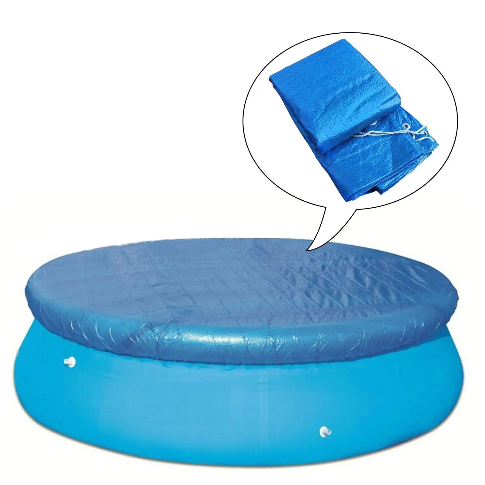 Colchoneta redonda de polietileno para piscina inflable, tela impermeable, duradera, térmica, a prueba de polvo, para jardín y gimnasio